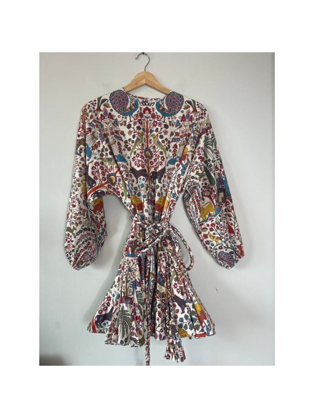NEW Rhode Belted Waist Ella Printed Cotton Boho Mini Dress Red Size: Extra Small - Picture 2 of 7